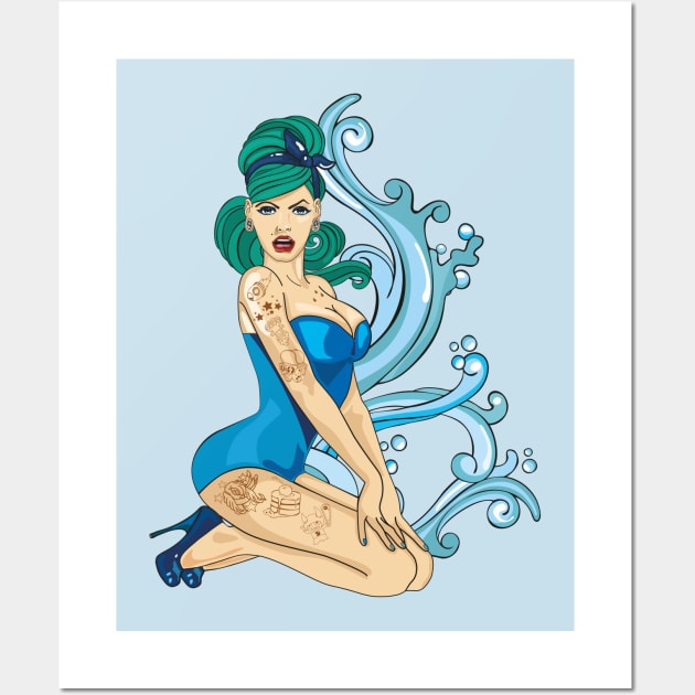 Green Hair Sailor Girl Wall Art by idiotstile